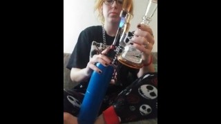 Hippie smokes dabs