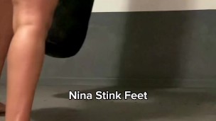 Kickboxing Workout at the Gym! Sweating in Public, Feet and Armpit Fetish.
