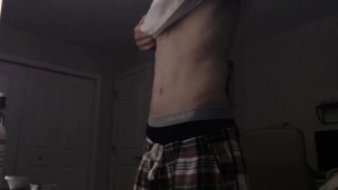 Boy cums on his bed