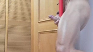 Humping a pullbar with my ass and my cock – this makes me moan and cum so fucking good